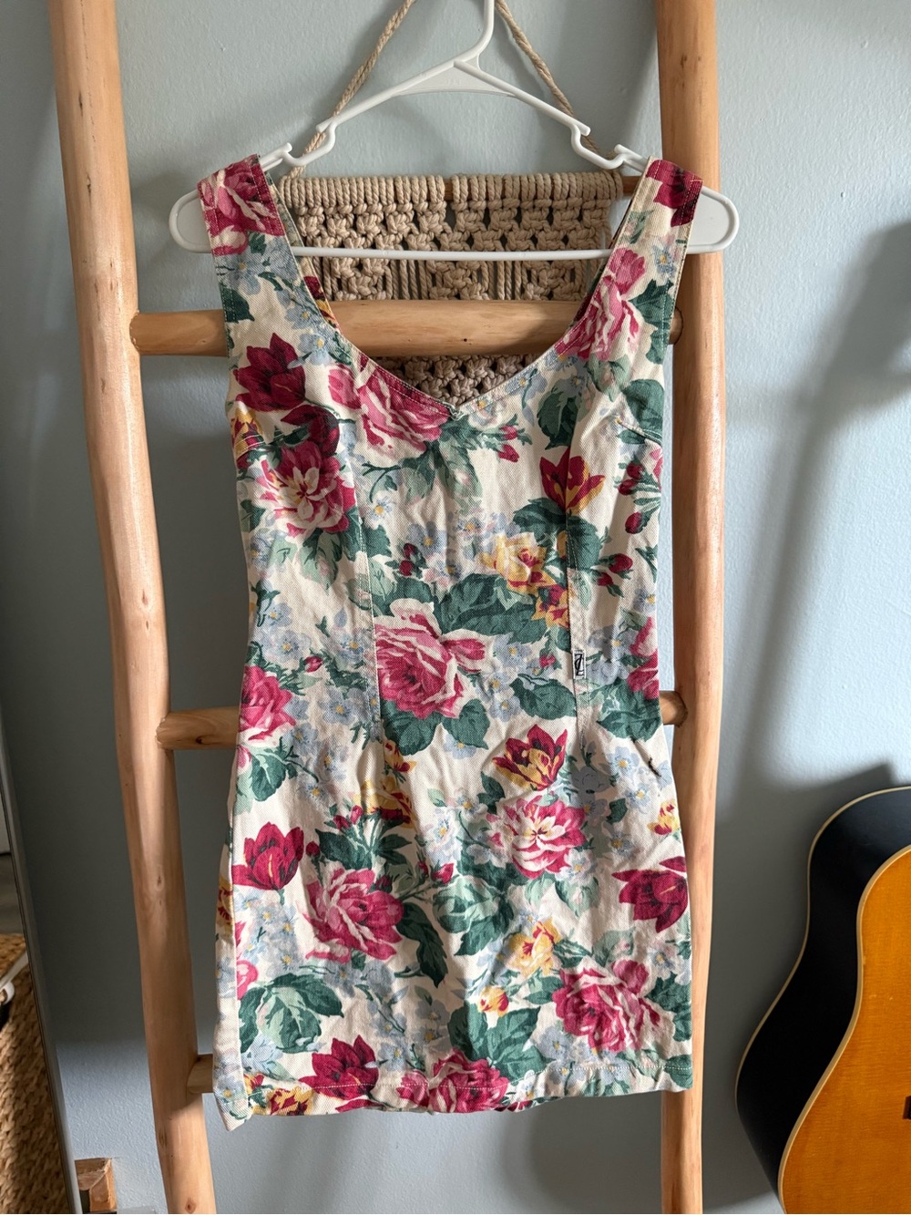 Z. Cavaricci Floral Tank Dress in Cream, Pink, Green